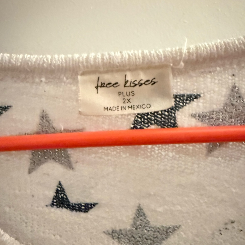 Free Kisses White and Blue Star shirt